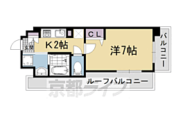 京都市営烏丸線 四条駅 徒歩5分の賃貸マンション 8階1Kの間取り
