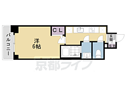 JR東海道・山陽本線 西大路駅 徒歩10分の賃貸マンション 5階1Kの間取り