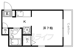 Ｂ＆ホワイトＭ 4階1Kの間取り