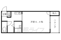 西陣パークハイツ 3階1Kの間取り