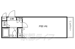 ＤＥＴＯＭ−1四条大宮2 4階ワンルームの間取り