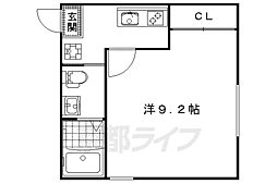 ドミール新白水丸 2階1Kの間取り