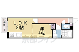 JR東海道・山陽本線 向日町駅 徒歩7分の賃貸アパート 2階1LDKの間取り