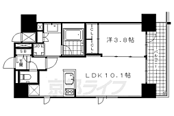 ダイナシティ二条城前 5階1LDKの間取り
