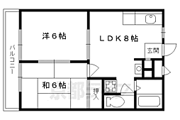 メゾン美山 2階2LDKの間取り