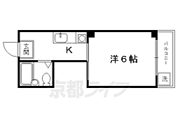 京阪本線 東福寺駅 徒歩10分の賃貸マンション 2階1Kの間取り