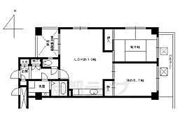 サンロータス池治 4階2LDKの間取り