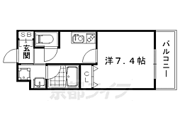 べラジオ京都壬生イーストゲート 3階1Kの間取り