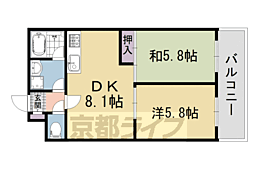 ライオンズマンション堀川 11階2DKの間取り