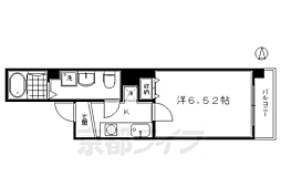 JR山陰本線 丹波口駅 徒歩10分の賃貸マンション 2階1Kの間取り