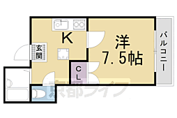 京阪本線 清水五条駅 徒歩7分の賃貸マンション 4階1Kの間取り