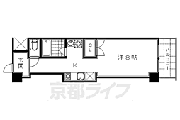 JR東海道・山陽本線 京都駅 徒歩1分の賃貸マンション 2階1Kの間取り