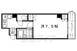 ブランネージュ四条大宮 8階1Kの間取り