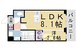 ファステート京都西陣エール 1LDKの間取図画像