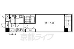 インベスト京都堀川 1Kの間取図画像