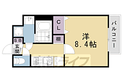 プレサンス京都洛南 1Kの間取図画像