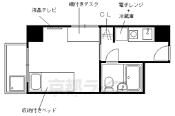 コスモリード京都今出川 1Kの間取図画像