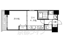 KronaCourt烏丸御池 1DKの間取図画像
