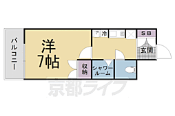 ボンネール葵 1Kの間取図画像