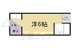 オーケーワン 1Kの間取図画像