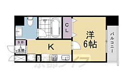 アーバンフラッツ四条西洞院 1Kの間取図画像