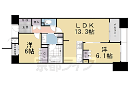 グランレ・ジェイド京都河原町 2LDKの間取図画像