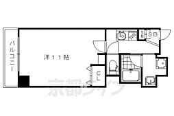 アスヴェル京都西大路御池 1Kの間取図画像
