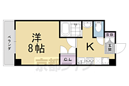 フィオーレサイイン 1Kの間取図画像