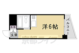 朝日プラザ高瀬川 ワンルームの間取図画像