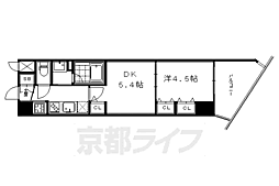ベラジオ三条朱雀 1DKの間取図画像