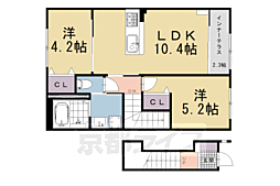 リヴィエール壬生 2LDKの間取図画像