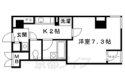 パインフィールド御池 1Kの間取図画像