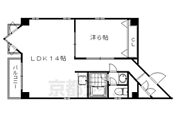 ディピュイ亀屋ビル 1LDKの間取図画像