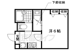 レオパレス花屋町 1Kの間取図画像