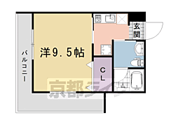 クレアラ・クーオ 1Kの間取図画像
