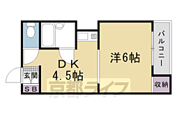 サンシャインシルク嵯峨 1DKの間取図画像