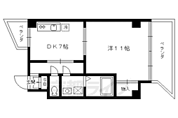 ピュアコート五条 1DKの間取図画像