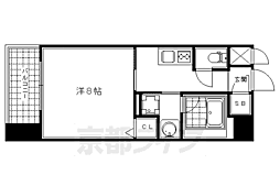 ジョイシティ二条城前 1Kの間取図画像