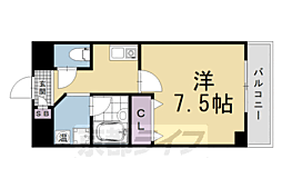 ウィズ高辻通 1Kの間取図画像