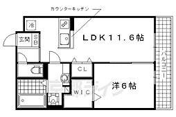 ラ・パール・デュー 1LDKの間取図画像
