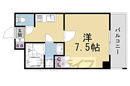 べラジオ雅び京都西京極 1Kの間取図画像