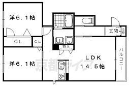 シャーメゾンドリーム 2LDKの間取図画像