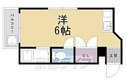 四条テラス ワンルームの間取図画像