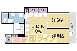 高倉錦ビル 2LDKの間取図画像