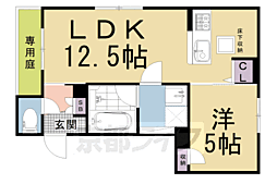 リガールメゾン円町 1LDKの間取図画像