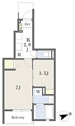パークメゾン1 1SKの間取図画像