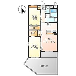La maison du reve (ラ・メゾン・デュ・レー 2LDKの間取図画像