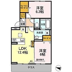 D-roomS・KA 2LDKの間取図画像