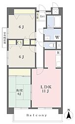 ウッディコート 3LDKの間取図画像