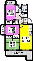 リヴェール伊賀2 3LDKの間取図画像